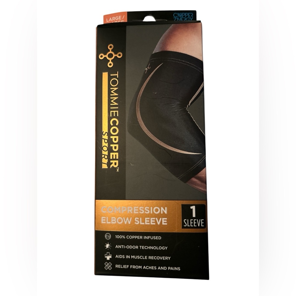 Tommie Copper Black Adult Sport Spandex Compression Elbow Sleeve Unisex